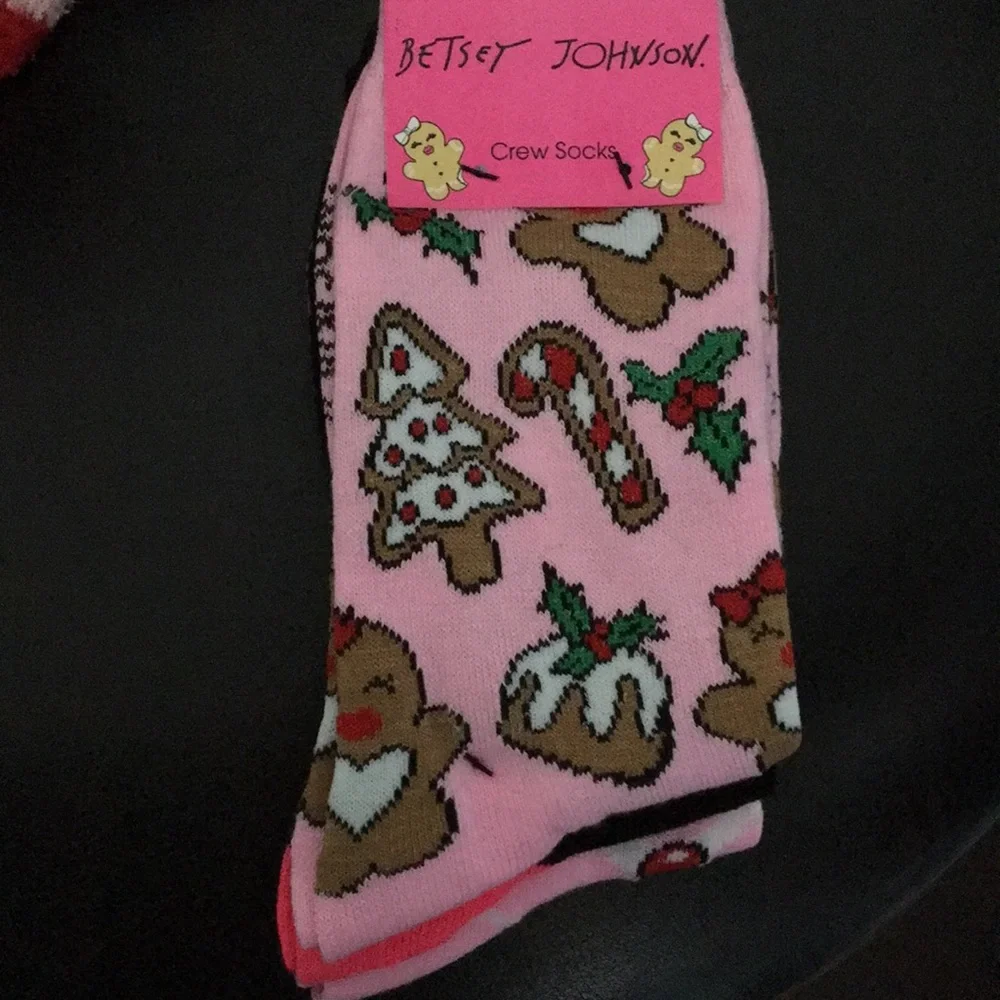 3 Nwt Betsey Johnson pack of  3 each Christmas Socks Candy Canes